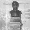 Interior. 2nd. floor, exhibition room, detail of bust of Thomas Carlyle