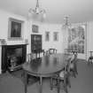 Interior, view of dining room from East showing black marble fireplace c.1820