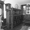 Interior, detail of 17th century cabinet in the hall