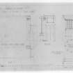Photographic copy of details of columns in dining room.