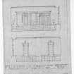 Duncan's Chocolate Factory.
Photographic copy of sketch elevations for general waiting room showing details of doors, windows, fittings and finishes.