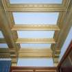 Interior. first floor bedroom, detail of ceiling