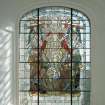 Interior, detail of stained glass - Gloria in Excelsis; J Ballantine 1909