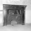 Interior, detail of fireplace with register grate