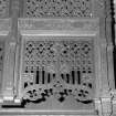 Interior. Detail of carving on Elders screen