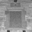 Interior. Detail of Lords Prayer panel over Elders screen