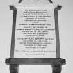 Interior. Detail of memorial to Rev William Brown and family c.1822