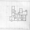 Photographic copy of drawing showing ground floor plan.
Record drawing prepared for Alistair C W Forsyth of Ethie.
