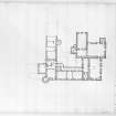 Photographic copy of drawing showing first floor plan.
Record drawing prepared for Alistair C W Forsyth of Ethie.