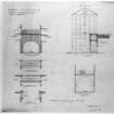 Photographic copy of drawing showing elevations and part plans of proposed communication bridge, J and R Allan, Edinburgh.