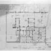 Photographic copy of drawing showing sketch plan of floor below street level, J and R Allan, Edinburgh.