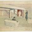 Photographic copy of sketch showing view of half floor, J and R Allan, Edinburgh.
