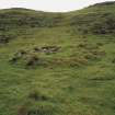 Muck, Fionn-aird. Hut (NM 4163 7873) and lazy beds. View from NE.