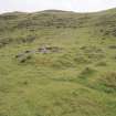 Muck, Fionn-aird. Hut (NM 4163 7873) and lazy beds. View from NE.