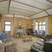 Muck, Gallanach, New House. Bungalow. Interior view of living room.