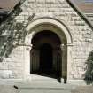 Detail of S porch entrance designed by R S Lorimer.