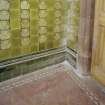 Interior, ground floor hall detail of tiled dado and floor