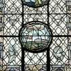 Interior, West window, dedicated to Air Services, detail of roundel