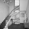 Interior. View of stair hall from S