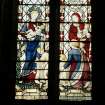 Interior. Detail of nave SW window depicting Christ blessing little children