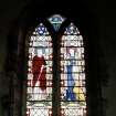 Interior. Detail of nave SW window depicting James and John