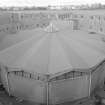 Elevated view of assembly hall roof from S