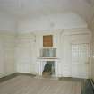 Interior. 1st floor. View of white bedroom from SW