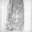 Photographic copy of rubbing of medieval grave-slab.