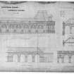 Caledonian Railway Company, Railway Station.
Sections and elevations of station.