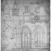 Stonework details of tower, including plans and sections of stairs, Paisley Abbey.