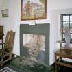 Interior. Detail of bedroom fireplace