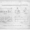 Photographic copy of floor and roof plans, sections and elevations of house showing reconstruction under the Housing (Rural Workers) Act, for Sir John Sinclair Bart
