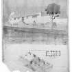 Photographic copy of plans and perspective sketch showing reconditioning of offices and alterations to power station for the Thurso & District Electric Supply Company Ltd.