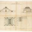 Photographic copy of roof plan and elevations.