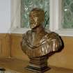 Detail of bronze bust of Rev James Lamont Fyfe Scott  Minister 1922-1955