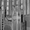 Interior.
Detail of organ pipes in Gothic style case.