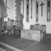 Detail of communion table and pulpit