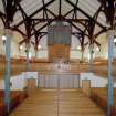 Interior. View from North showing the galleries and organ