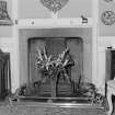 Interior, first floor drawing room, detail of 18th century fireplace