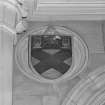 Interior, Hall of Honour, North Wall third  bay ( to East ), detail of shield of Ayr County