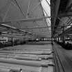 Interior.  Detailed view of one of several large finishing tables in paper trade products area, previously part of the Broadloom Department