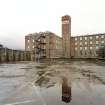 View from SW of SW end of N Mill and water tower at N end of Burnside Mill.