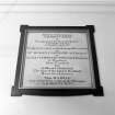 Interior. Main E/W corridor detail of 1781 foundation memorial tablet