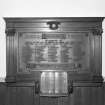 View of First and Second World War Memorial Plaque in entrance hall