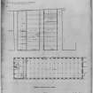 Photographic copy of plan of Ground Floor.
Titled: 'Plan of C.J. Turcan & Co's Premises' 'Manderston Street, Leith' 'No.1' 'Ground Floor Plan of Stores' 'Thomas P Marwick, Architect, 29 York Place, Edinburgh, Dec. 1894'.
Lithograph.