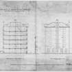 Photographic copy of plan of end Elevation and Cross Section of North Block.
Titled: 'Plan of C.J. Turcan & Co's Premises' 'Manderston Street, Leith' 'No.3' 'Cross Section of North Block at A.A.' 'End Elevation of North Block (to courtyard)'. 'Thomas P. Marwick, Architect, 29 York Place, Edinburgh, Dec. 1894'.
Lithograph.