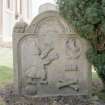 Churchyard, gravestone to Patrick Calder, detail