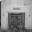 Interior.
First floor,  drawing room, detail of fireplace.