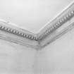 Interior.
First floor N bedroom, detail of cornice.