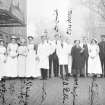 Edinburgh Royal Infirmary.
View of group outside Surgical Out-Patient Department entrance.